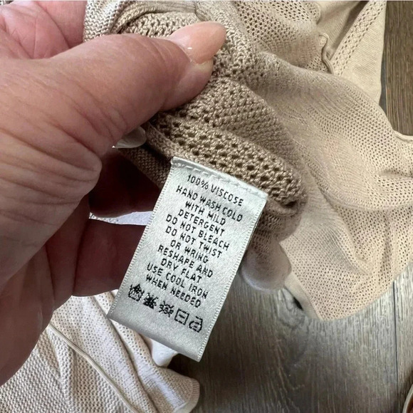 August silk tan open cardigan SZ XL - Picture 4 of 4